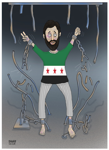 Cartoon: Free Syria! (medium) by Shahid Atiq tagged syria