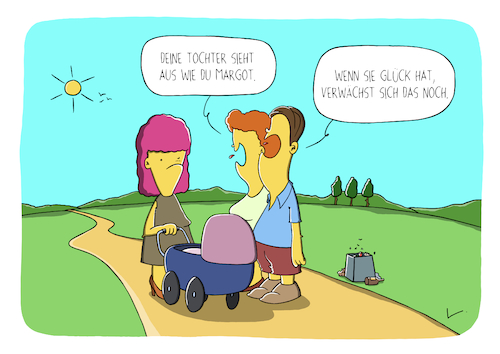 Cartoon: Ähnlichkeit (medium) by SCHÖN BLÖD tagged thomas,luft,cartoon,lustig,ähnlichkeit,baby,kind,kinderwagen,mutter,hoffnung,thomas,luft,cartoon,lustig,ähnlichkeit,baby,kind,kinderwagen,mutter,hoffnung