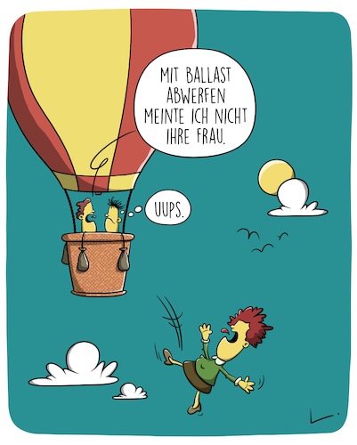 Cartoon: Ballast (medium) by SCHÖN BLÖD tagged thomas,luft,cartoonalarm,ballon,frau,ballast,versehen,missverständnis,ballonfahrer,thomas,luft,cartoonalarm,ballon,frau,ballast,versehen,missverständnis,ballonfahrer