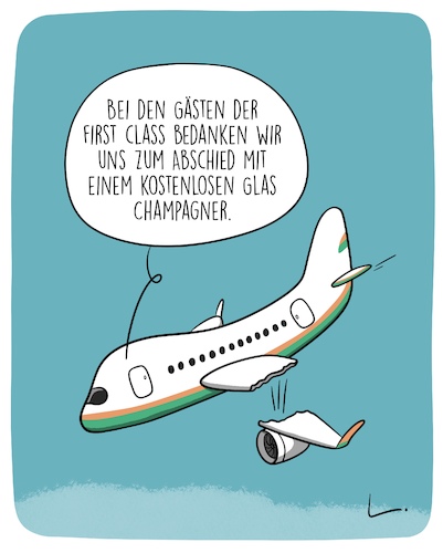 Cartoon: Champangner (medium) by SCHÖN BLÖD tagged flugzeug,absturz,champagner,first,class,flugzeug,absturz,champagner,first,class