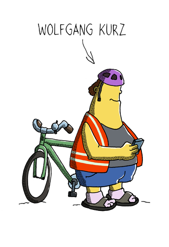 Cartoon: Wolfgang Kurz (medium) by SCHÖN BLÖD tagged thomas,luft,karikatur,cartoon,lustig,mann,fahrrad,handy,navi,weste,verkehr,orientierung,tour,thomas,luft,karikatur,cartoon,lustig,mann,fahrrad,handy,navi,weste,verkehr,orientierung,tour