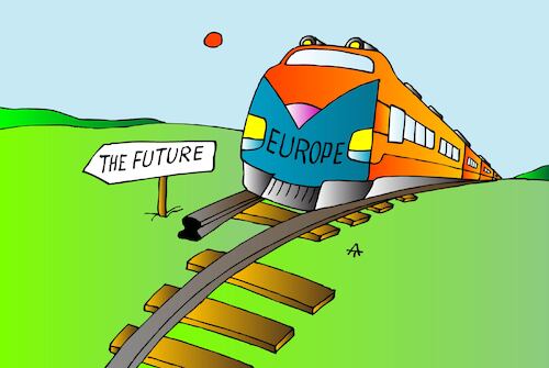 Cartoon: Europe and the Future (medium) by Alexei Talimonov tagged europe