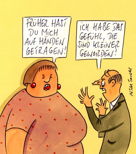 Cartoon: getragen (medium) by Peter Thulke tagged liebe,gewohnheiten,älter,geworden,liebe,gewohnheiten,älter,geworden