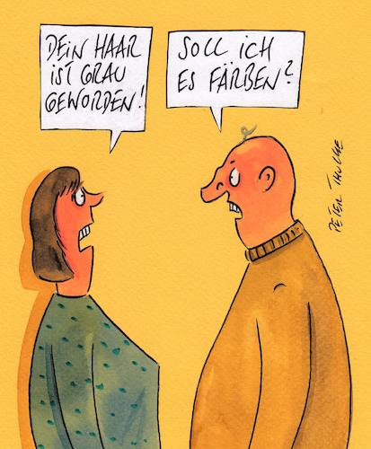 Cartoon: haar (medium) by Peter Thulke tagged haare,haare