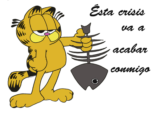 Cartoon: CRISIS (medium) by apestososa tagged garfield,crisis