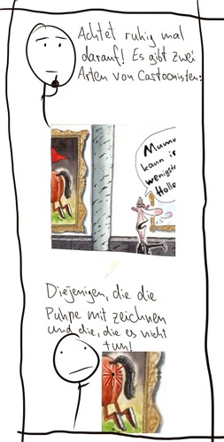 Cartoon: Zwei Arten von Cartoonisten (medium) by hartabersair tagged cartoonisten,tiere,hinterteile