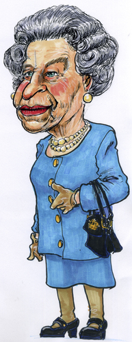 Queen Elizabeth 2 By jean gouders cartoons | Famous People Cartoon