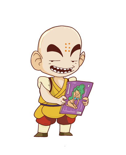 Cartoon: KRILLIN (medium) by MonitoMan tagged db,dbz,krillin