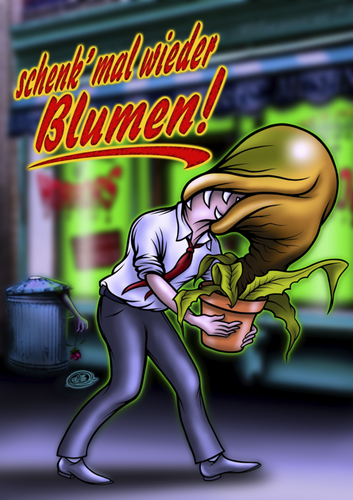 Cartoon: schenk mal wieder blumen...part2 (medium) by elle62 tagged movies,horror,corman,roger,horrors,of,shop,little