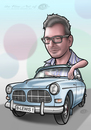 Cartoon: Cruising my Volvo (small) by elle62 tagged cruising oldtimer