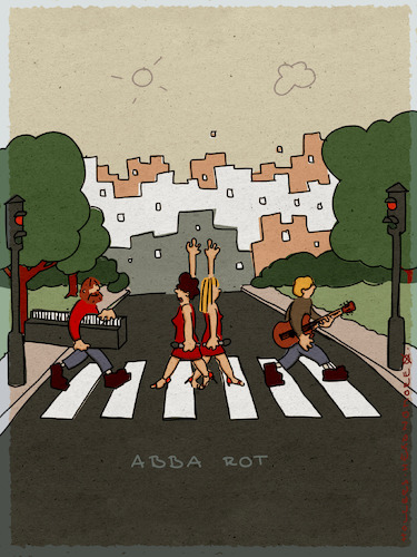 Cartoon: Ampelcartoon (medium) by hollers tagged abba,abbey,road,beatles,ampel,rot,album,cover,musik,pop,hollers,abba,abbey,road,beatles,ampel,rot,album,cover,musik,pop,hollers