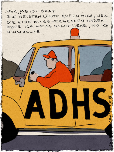 Cartoon: Job beim ADHS (medium) by hollers tagged adhs,adac,aufmerksamkeitsdefizit,verkehr,hyperaktivität,auto,straße,autobahn,hilfe,notruf,job,adhs,adac,aufmerksamkeitsdefizit,verkehr,hyperaktivität,auto,straße,autobahn,hilfe,notruf,job