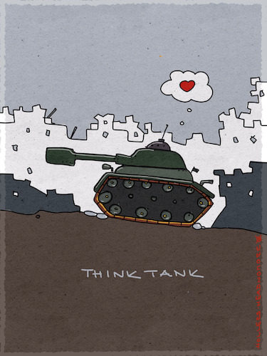 Cartoon: think tank (medium) by hollers tagged think,tank,krieg,liebe,panzer,israel,libanon,palästina,ukraine,russland,herz,tod,esoterik,militär,think,tank,krieg,liebe,panzer,israel,libanon,palästina,ukraine,russland,herz,tod,esoterik,militär