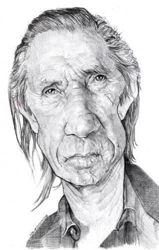 Cartoon: David Carradine (medium) by salnavarro tagged caricature,pencil,kung,fu,hollywood,star,movies,kill,bill