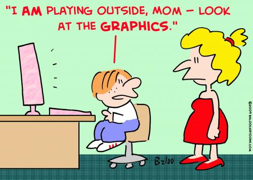 Computer Graphics Playing Outsid By Rmay Education Tech Cartoon Toonpool