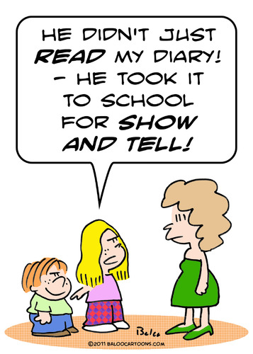 diary school show and tell girl By rmay | Education & Tech Cartoon ...